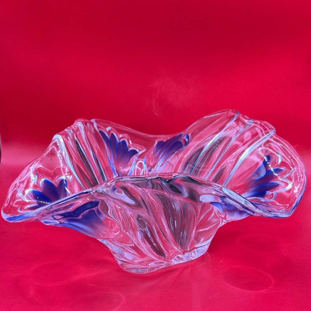 Mikasa "Bluebells" crystal handkerchief bowl.
